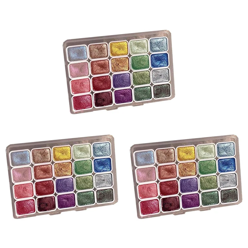 3X20 цветов набор акварельных красок, набор металлических акварельных красок, блестящая коробка для акварельных красок, (1 мл-A)