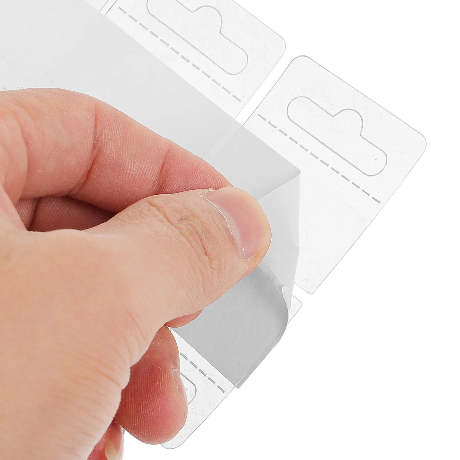 

500Pcs PVC Hanging Tabs Clear Self Adhesive Display Hooks Retail Sticker Hooks Strong Adhesion for Store Display