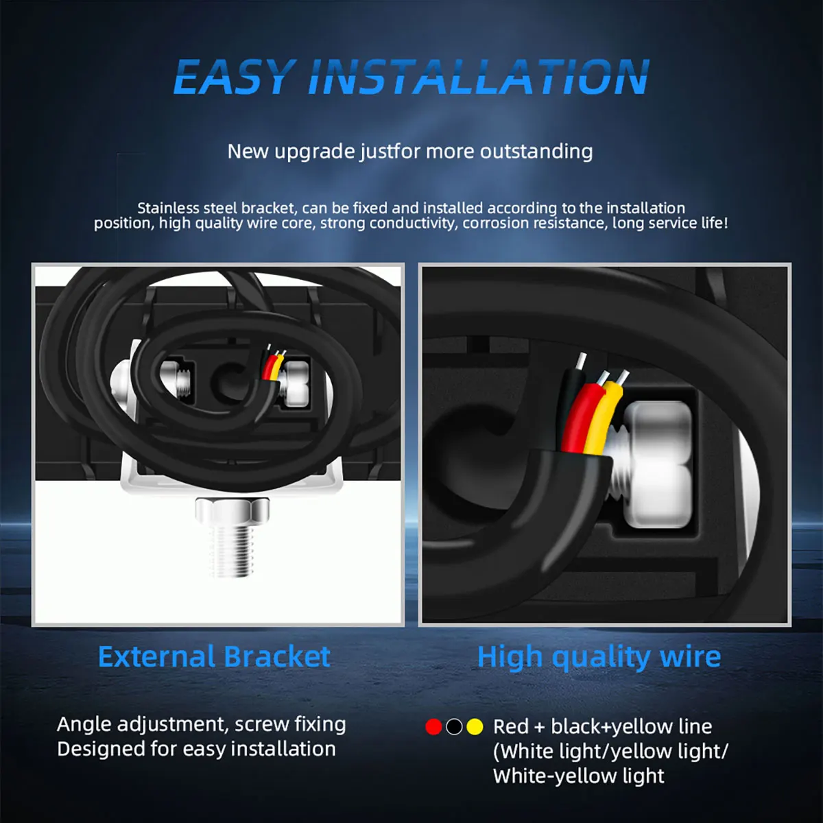 1/2pcs 18SMD Plastic Shell Work Light Dual Color Spotlight LED Light Bar For SUV 4X4 RV SUV ATV Off Road LED 12V White Yellow