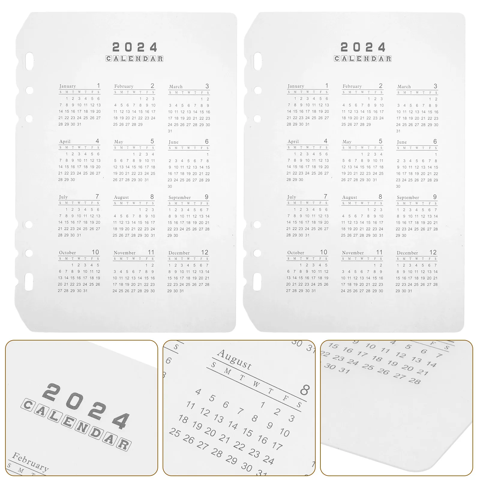 

2Pcs Calendar Dividers Transparent PP Binder Dividers for Notebook Journal Planner Fadeless Printing Exquisite Workmanship Daily