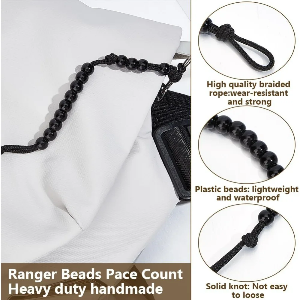 15 قطعة حبات الحارس عداد بيس للمشي لمسافات طويلة الاكريليك حبل الخرز Pace عداد لمسافات طويلة التخييم عداد للمغامرات في الهواء الطلق