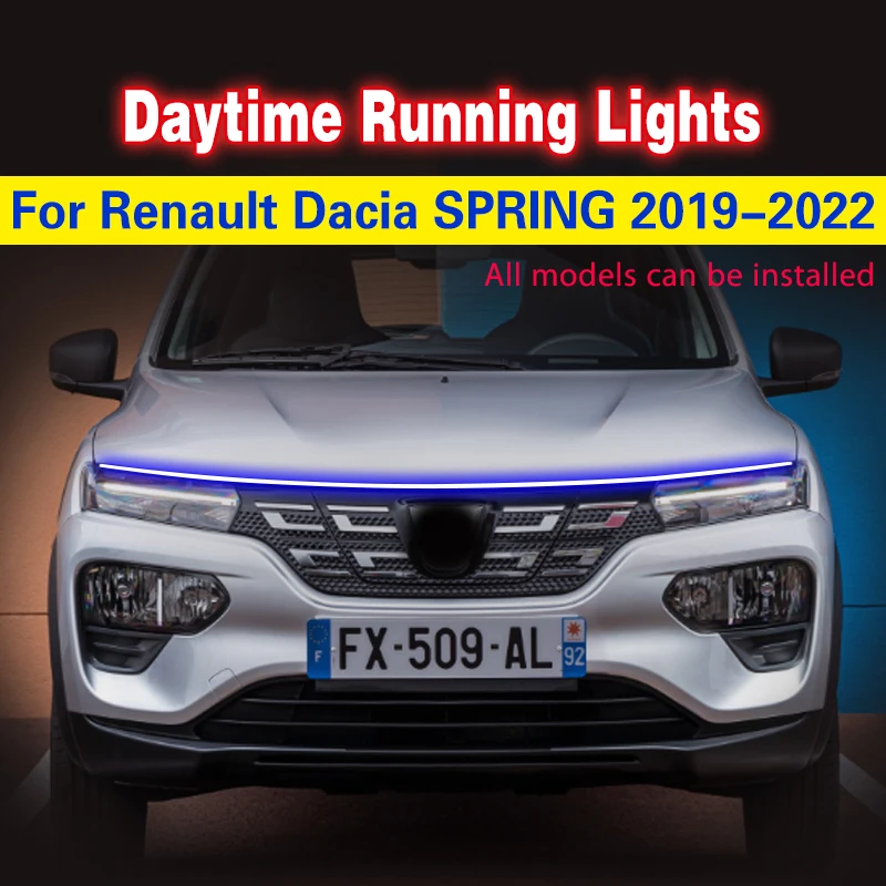 1PCS LED Fog Lamp Daytime Running Lights Car DRL For Renault Dacia SPRING 2019-2022 Car Flexible Decorative Atmosphere Lamps DRL