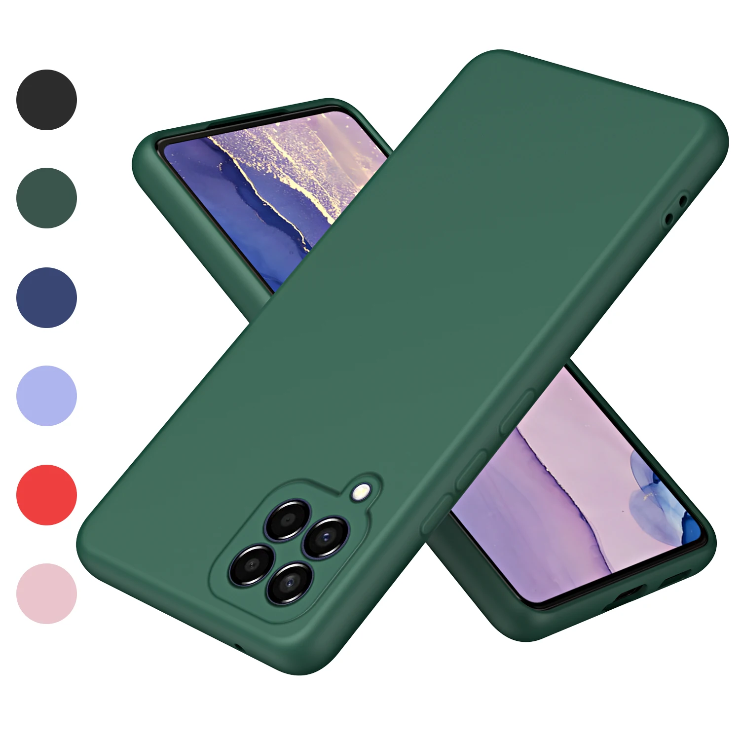 Luxus Original Telefon Fall für Samsung A12 M12 F12 Flüssigkeit Silikon Fundas Für Galaxy A12 4G 5G Kamera Schutzhülle fall – Detail 8