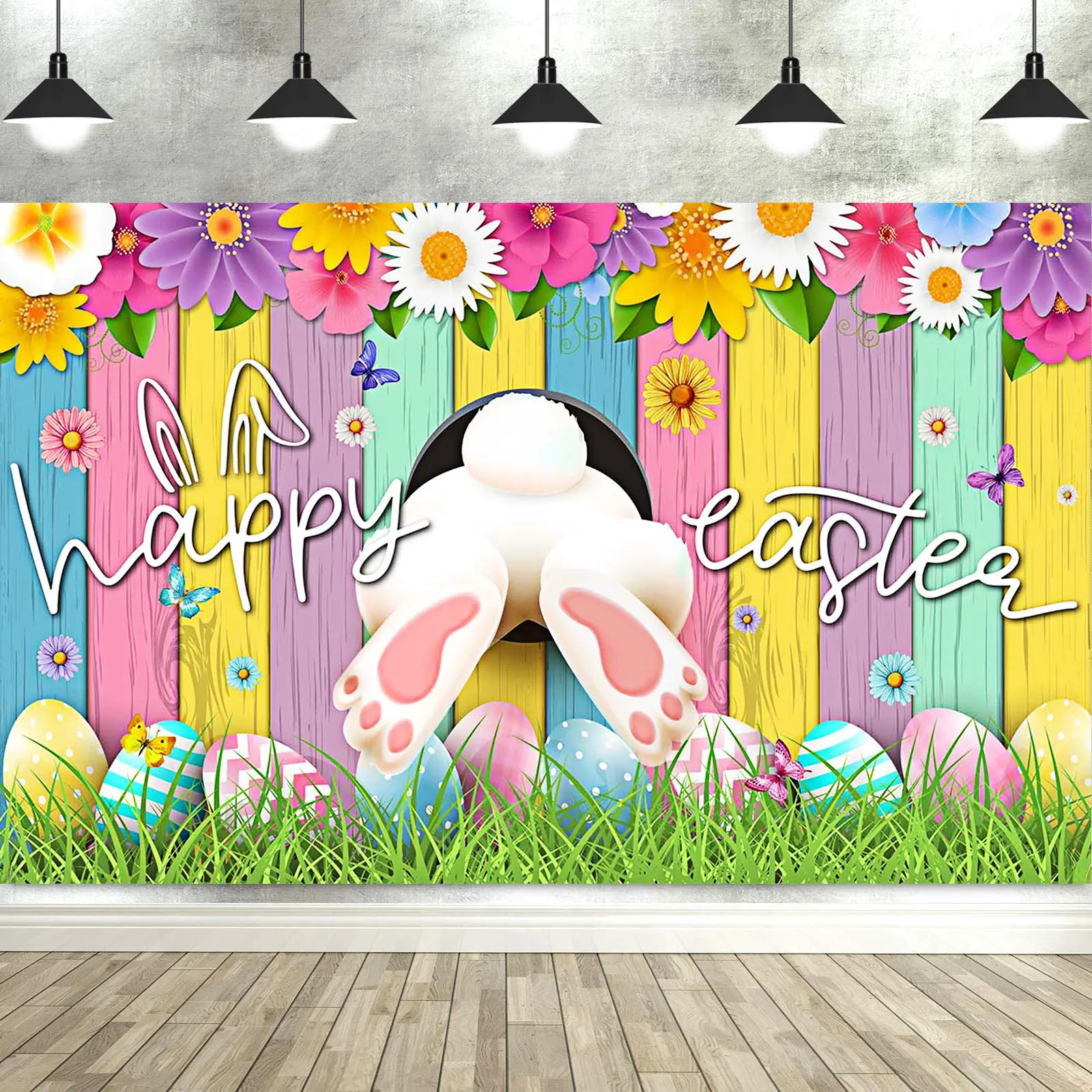 

Easter Backdrop Bunny Egg Rabbit Photography Backdrop Easter Photo Decorations Photo Background Easter Grass Wall Decor