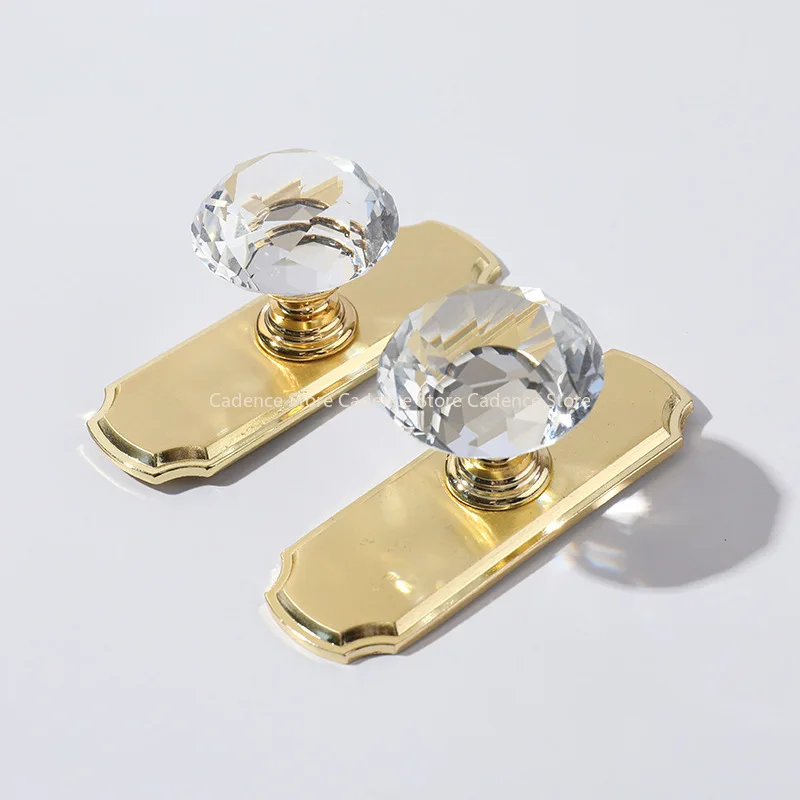 

Luxury Crystal Cabinet Handles - Gold/Black Zinc Alloy Drawer Pulls for Wardrobe, Dresser, Nightstand