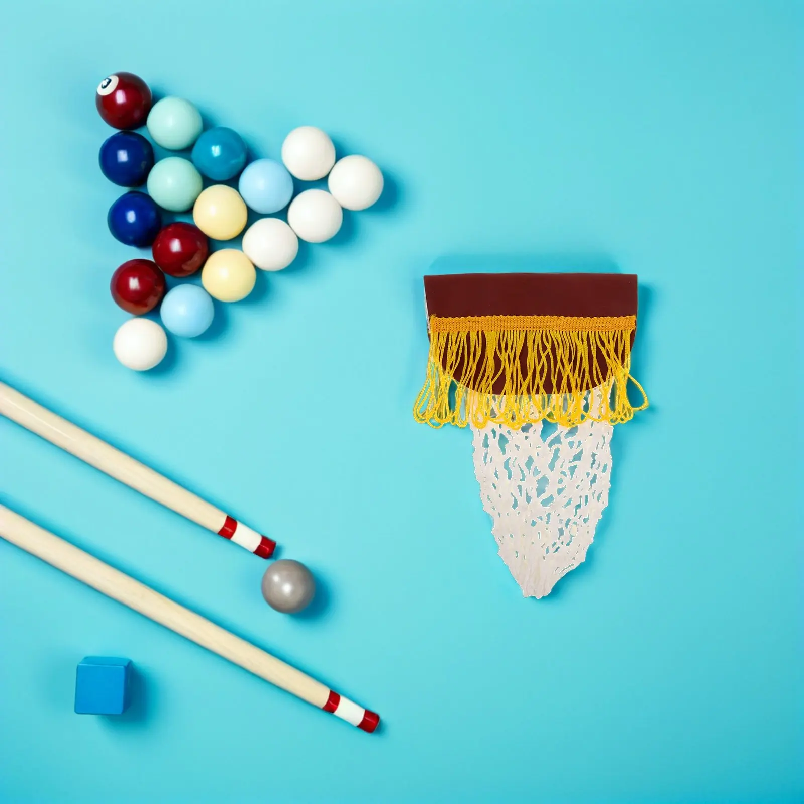 

6Pcs Mini Pool Table Pocket Set Children PU Cotton Net Replacement Nets Table Parts for Family Pool Pockets