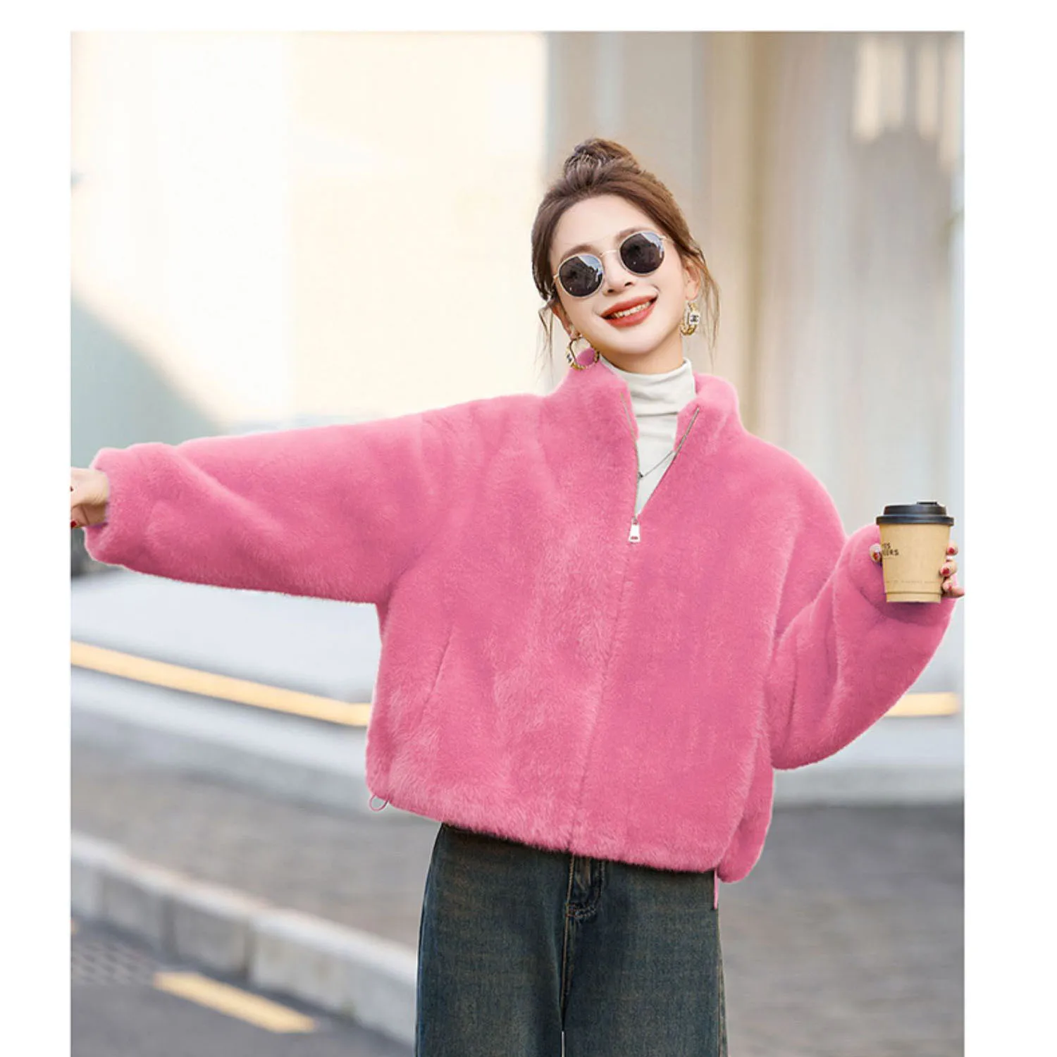 Winterjas Vrouwelijke Nertsenjassen Herfst Winter Pluizige Faux Nertsen Bontjas Vrouwen Elegante Dikke Warme Jassen Voor Vrouw Tops Outerwears