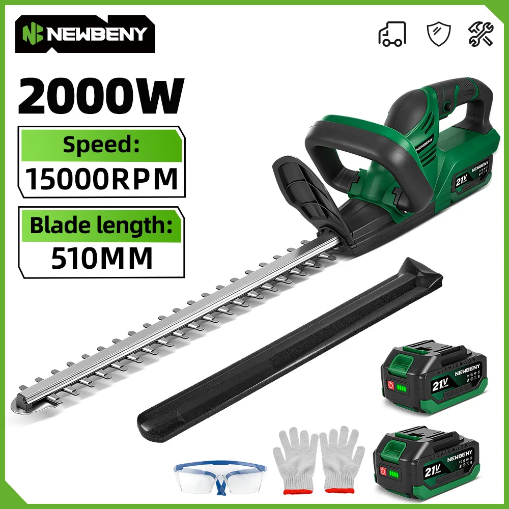 NEWBENY 510MM 2000W Elektrische Heckenschere 15000RPM Garten-Landschaftspflege Schneid- und Trimmschere Elektrowerkzeug für Makita 21V Akku
