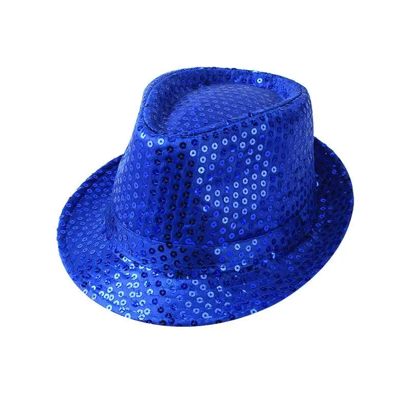Korean Style Sequin Jazz Hat Adult Children Performance Dance Birthday Cap Black Sequin Party Hat Children Festival Hat view 5