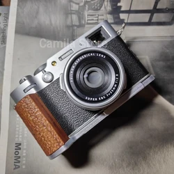 2024 wooden metal L Bracket Tripod Quick Release Plate Base anti-slip Grip Handle For Fujifilm X100Vi X-100VI X100V Arca-Swiss