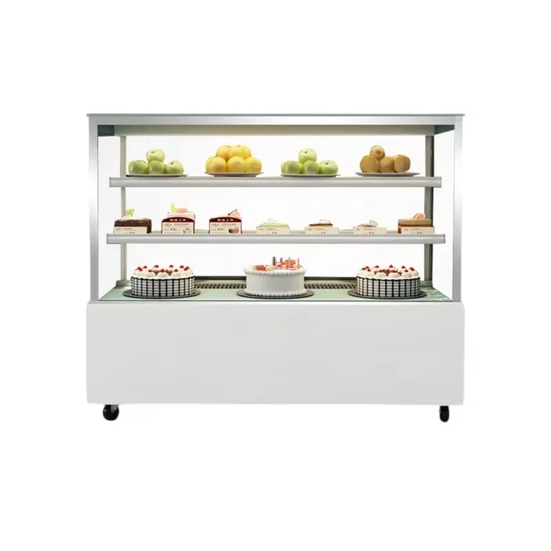 

Curved Chiller Pastry Showcase Refrigerator 3 Tier Stand Bakery Freezer Fridge Cake Display