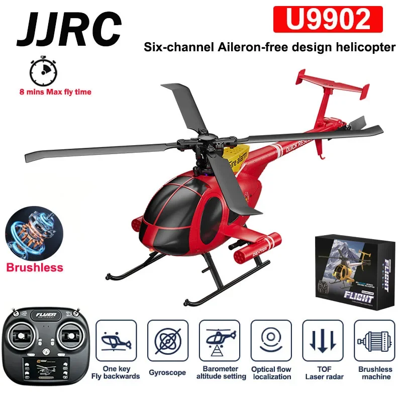 New 6CH U9902 MD500 RC Helicopter 6 Axes Aileron-free Design Fighter Jet With Brushless Motor Hughes Little Bird Helicopter Toy