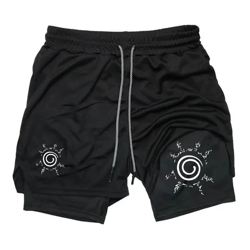 

Компрессионные шорты Dragon Ball Goku для мужчин, 2-в-1, быстросохнущие, дышащие, для бега, тренировок, фитнеса, спортивные шорты с карманом