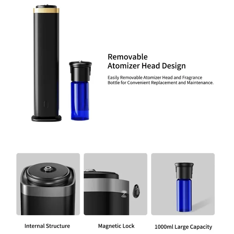 Airo Commercial Luxury Hotel Lobby Large Area Smart Control Aroma Diffuser 1000ml Waterless Cold Air Metal Scent Diffuser