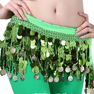 Mulheres Dança do Ventre Cachecol Quadril, Envoltório Cinto, Glitter Lantejoulas, Borla, Traje de Performance Halloween, Sexy 6 principais vendas cintos de dança do ventre - №3