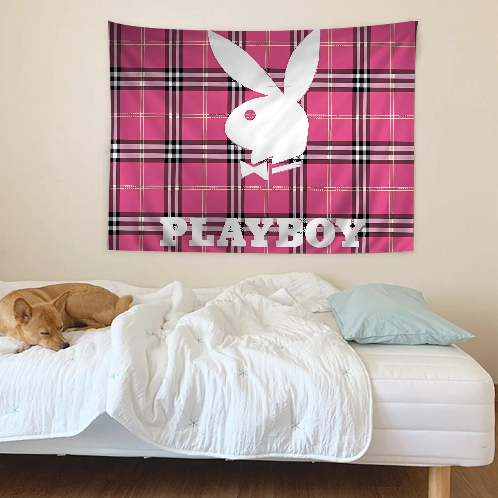 Cartoon Rabbit Printing P-Play-boys Fashion Logo Chart Tapestry Art Science Fiction Room Home Decor Cheap Hippie Wall Hanging