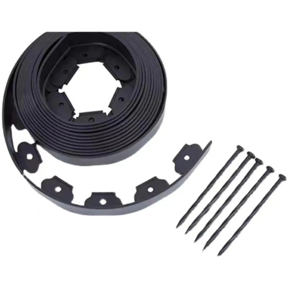 

Durable Plastic Lawn Border with Anchoring Spikes Plant Protection Lawn Isolation Belt Plastic Lawn Edging Outdoor Courtyard