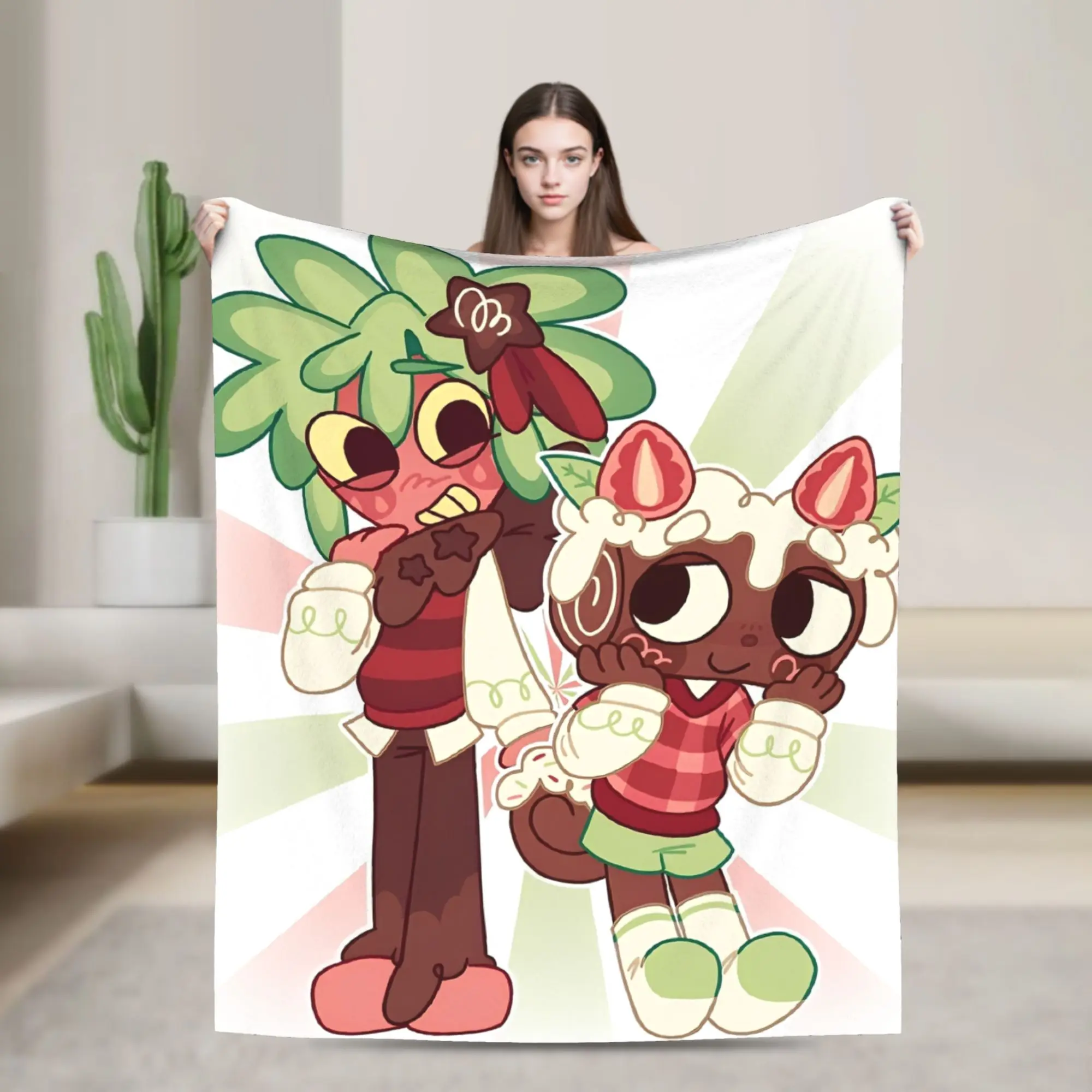 Dandy Sprouts Fleece Throw Blanket Catoon Blankets for Sofa Couch Soft Plush Thin Quilt