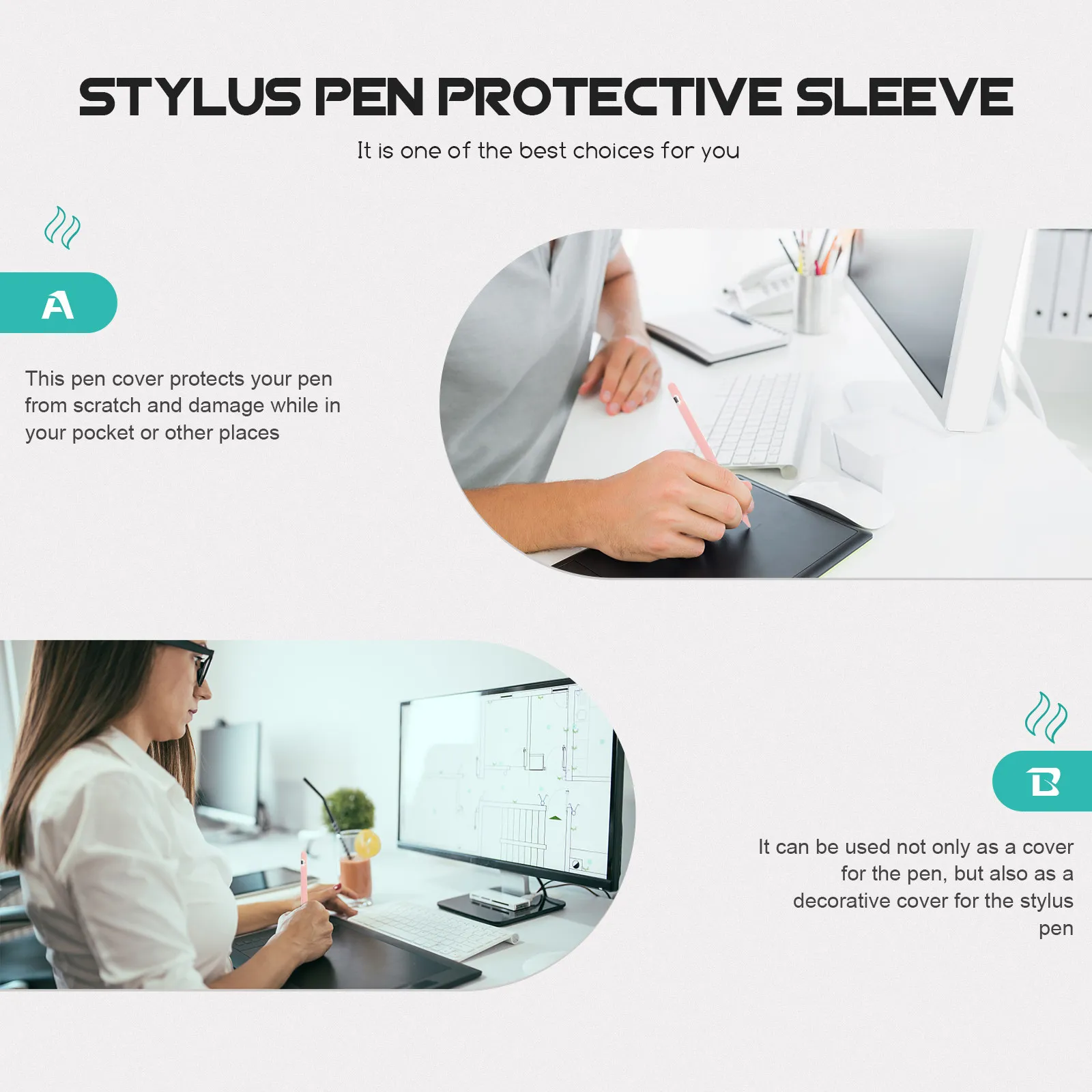 Silicone Stylus Sleeve Cover Case for Pen Simple Pencil Tip Protector Protectors