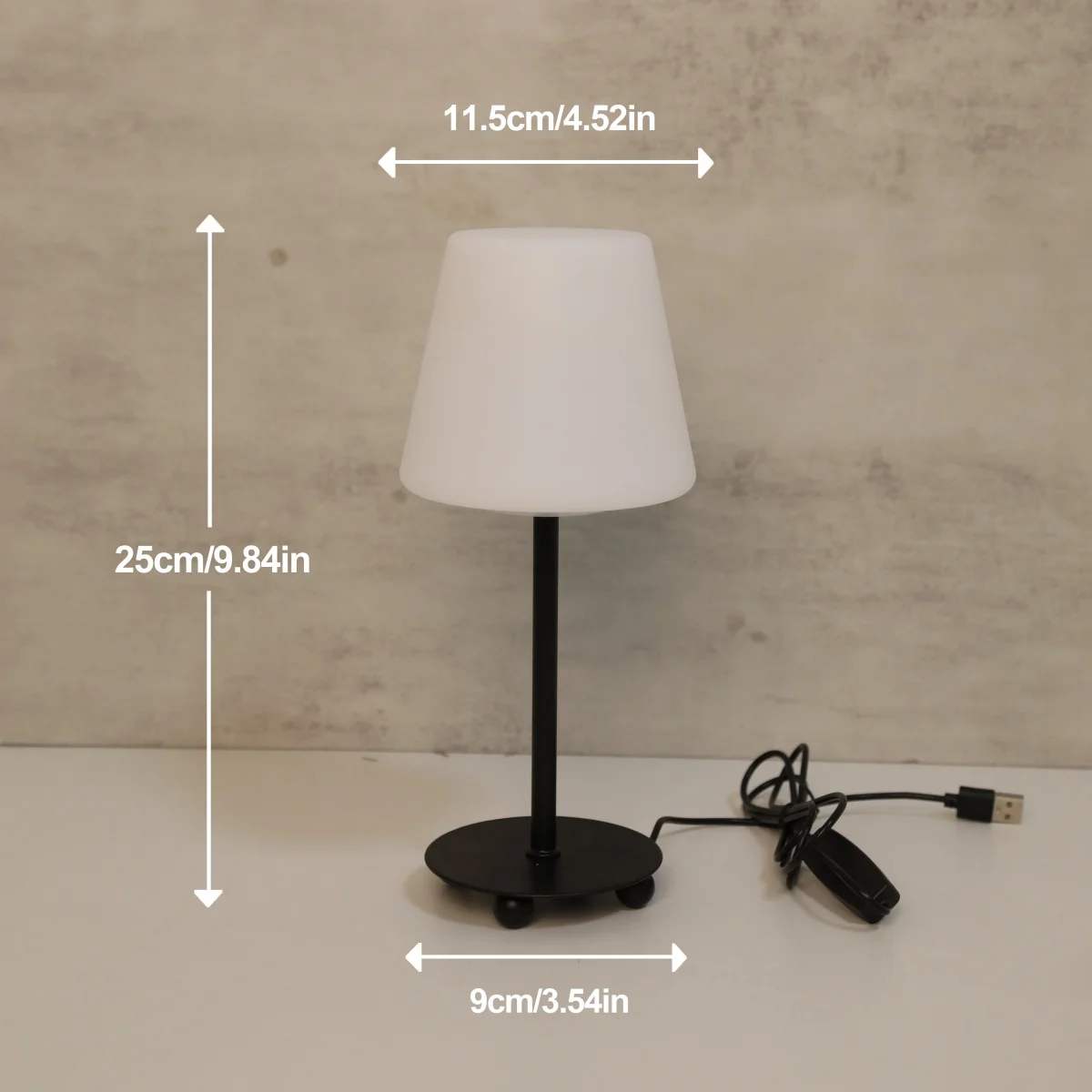 LED modern and fashionable desk lamp, tri color dimming USB power button switch, home bedroom decoration desk lamp