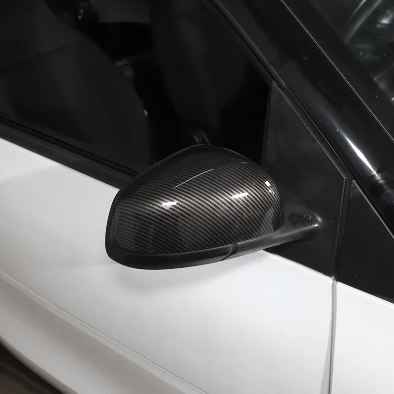 2Pcs ABS Carbon Fiber For Mercedes Smart 451 453 Fortwo Forfour 2009-2021 Car Rearview Mirror Decorative Cover Sticker Parts 3