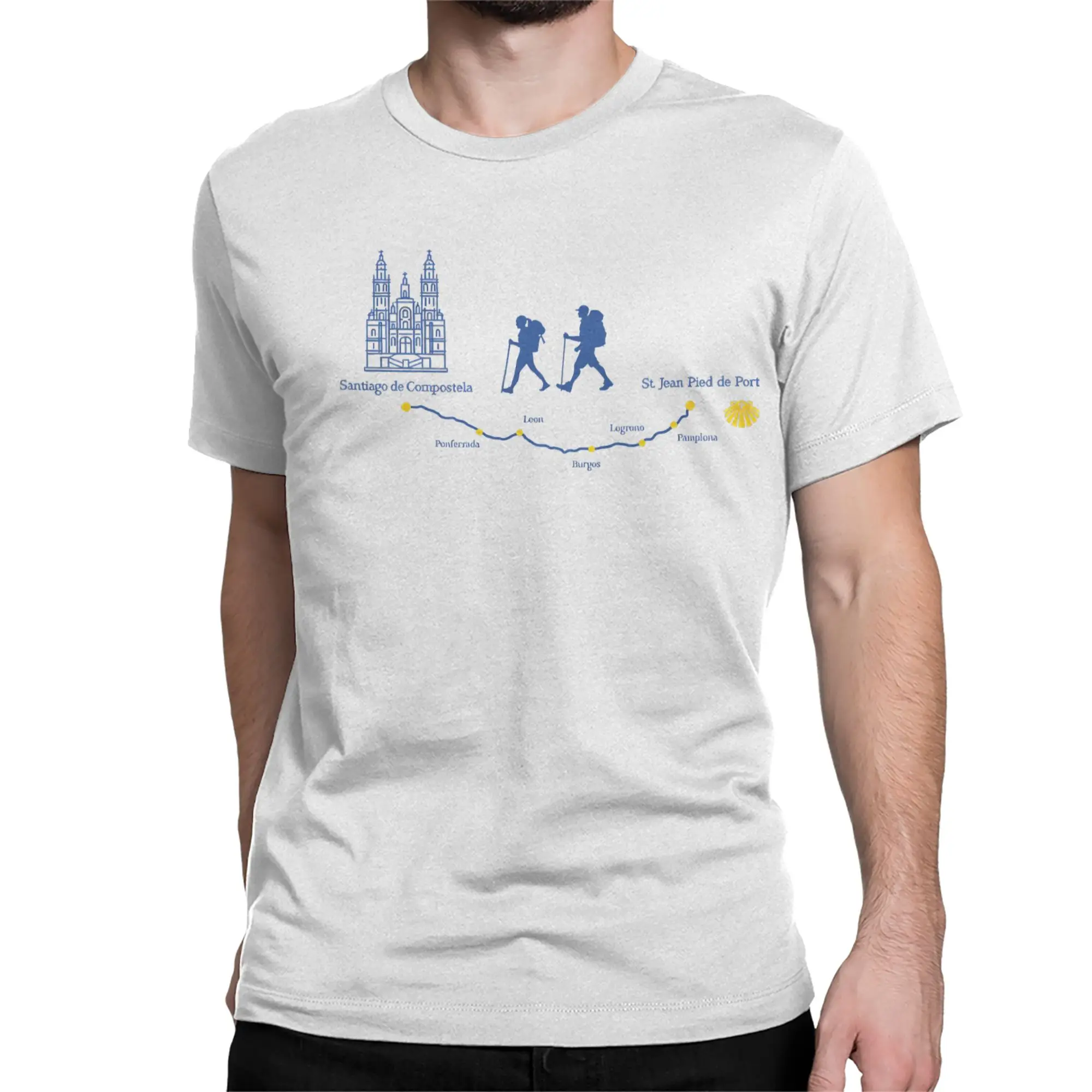 Men Women The Road to Santiago de Compostela T Shirt Camino de Santiago Cotton Clothes Crew Neck Tee Shirt New Arrival T-Shirt