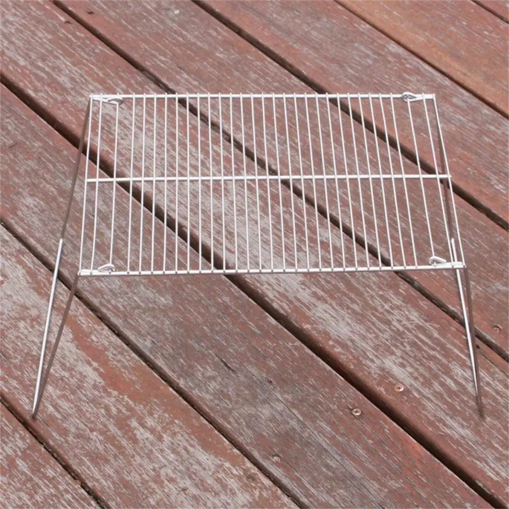 Portable Foldable Campfire Grill Rack Outdoor Stainless Steel for Hiking image 2