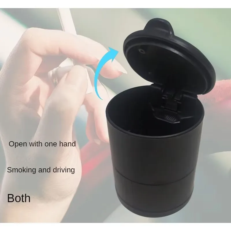 1-6Pcs Portable Car Ashtray Universal Plastic Flame Retardant Multifunctional Car Ashtray With Cover Car Interior Accessories