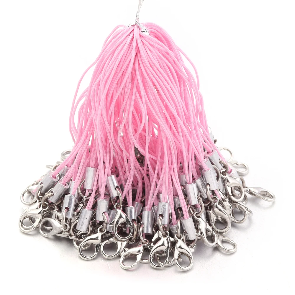 20/100 Stück Karabinerverschluss Lanyard Strap Cord Handy Lanyard Polyester Schlüsselanhänger Schnüre Charms Schlüsselanhänger für DIY Schmuckherstellung