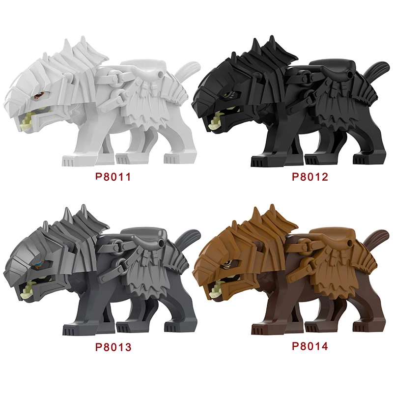 

MOC Medieval lotr Action Figures Raider Soldiers 11PCS Armored Wolf Rider Mount Knights Building Blocks Bricks Toys