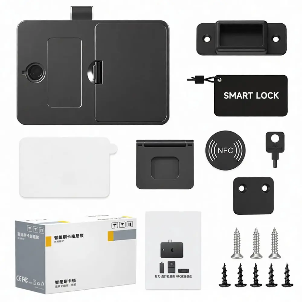 Invisible NFC Drawer Lock Wireless Phone Access Smart Cabinet Latch Electronic RFID Security File Wardrobe Drawer Lock