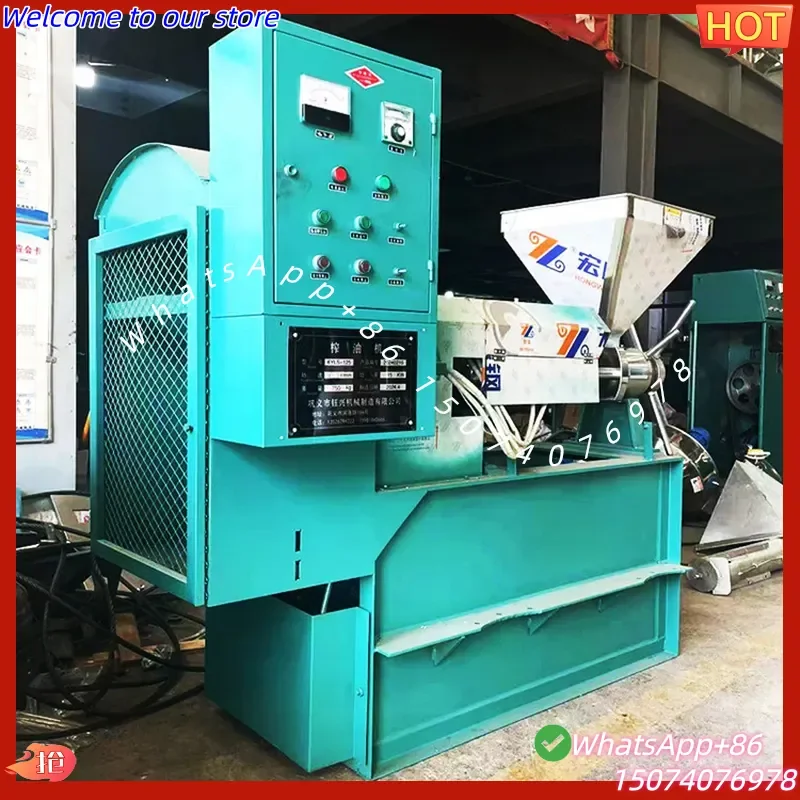 2026 Commercial automatic camellia seed peanut oil spiral oil press hot and cold refining machine filtration complete set of