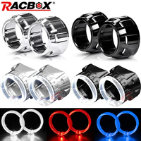 2.5 inch LED Angel Eyes Projector Shrouds Bi-xenon Bi-led Headlight Lenses Cover For WST Lens DIY Car Light Retrofit Accessories