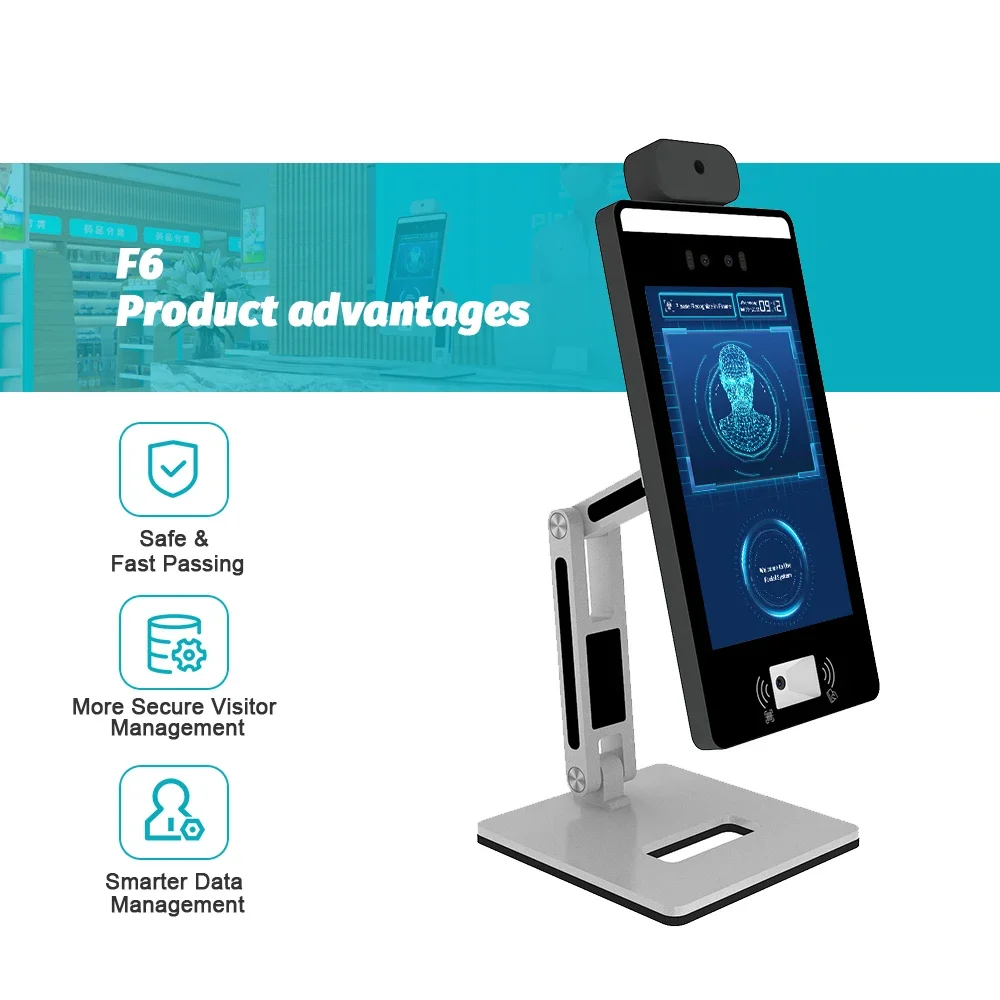 Scanmax F6  Ai Camera Biometric Face Recognition Security optical turnstiles access control turnstiles