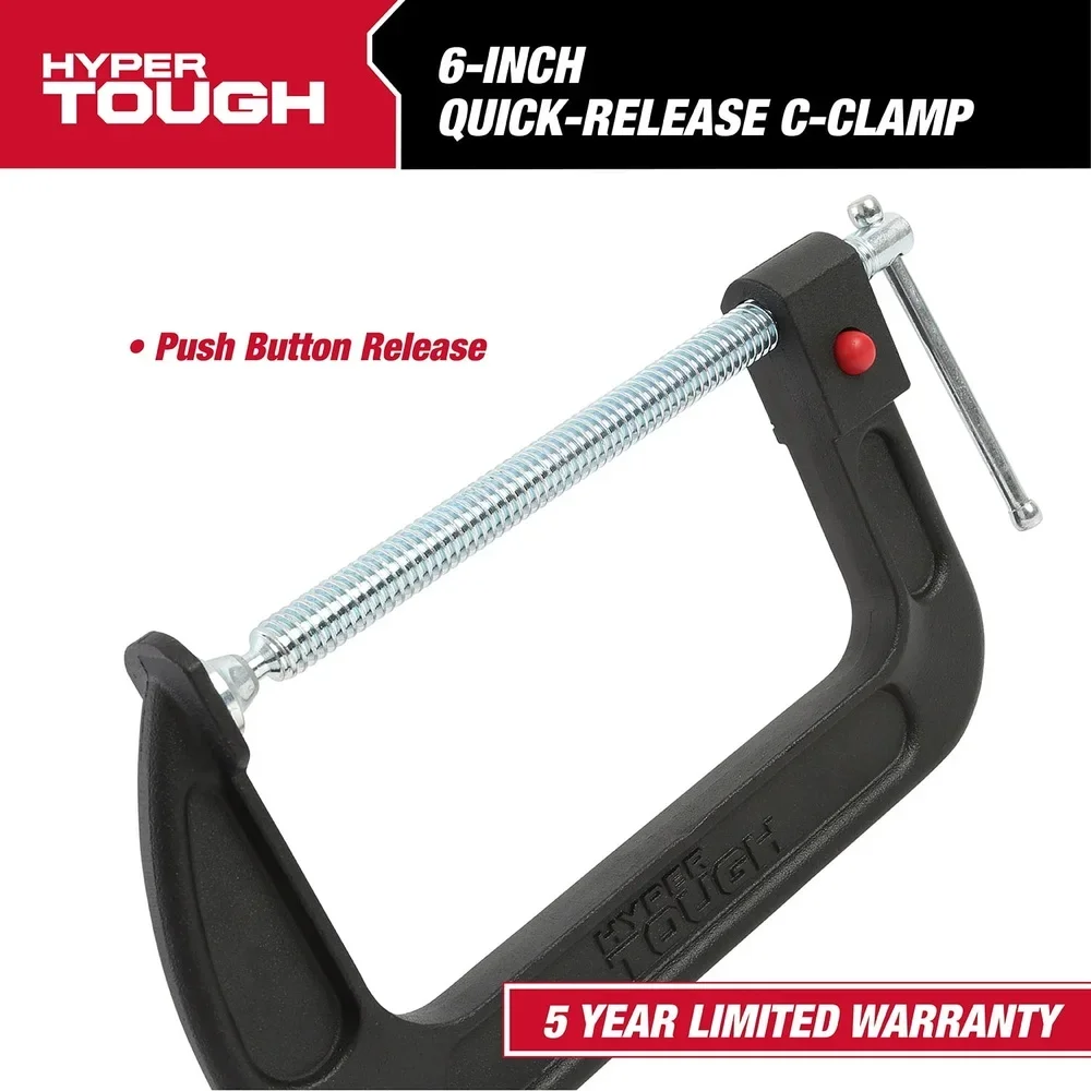 6 Inch Quick Release C Clamp Heavy Duty Cast Iron Adjustable Jaw Steel Grip Workshop Tool 4821V