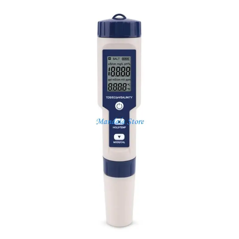 

U2JC 5 in 1 Water Quality Tester Water Salinity EC Temperature Test Pen Type