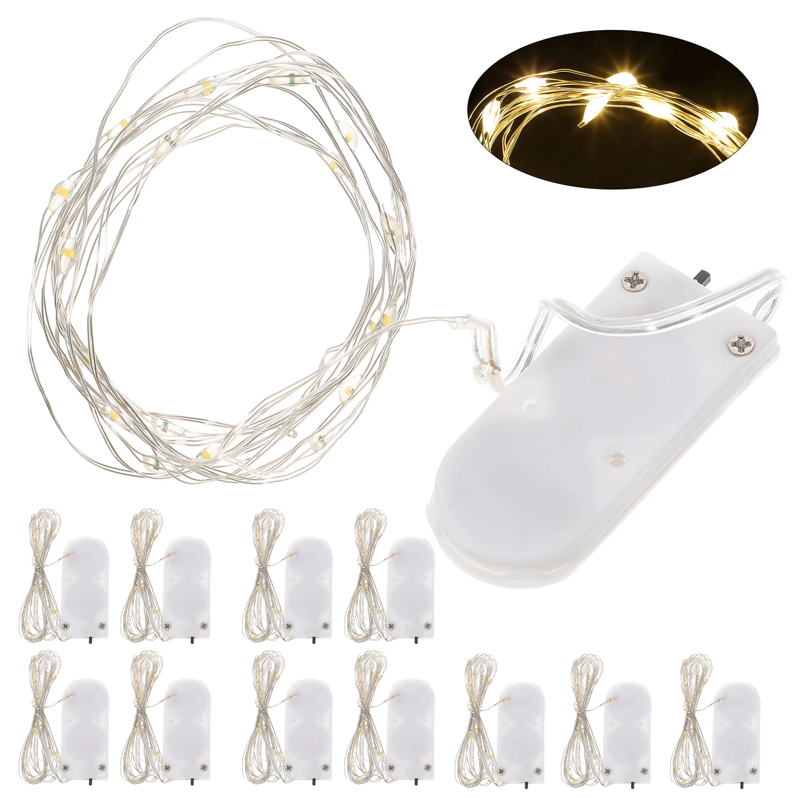 

12 Pcs Copper Wire String Lights For Wedding Light String Fairy Lights Operated Christmas Party Home Decor Bedroom