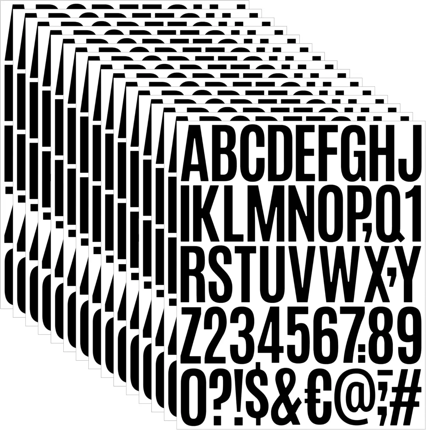 750Pcs/15 Sheets Vinyl Letter Stickers Alphabet Stickers 2 Inch Self Adhesive Stick on Letters for Scrapbook Water Bottles