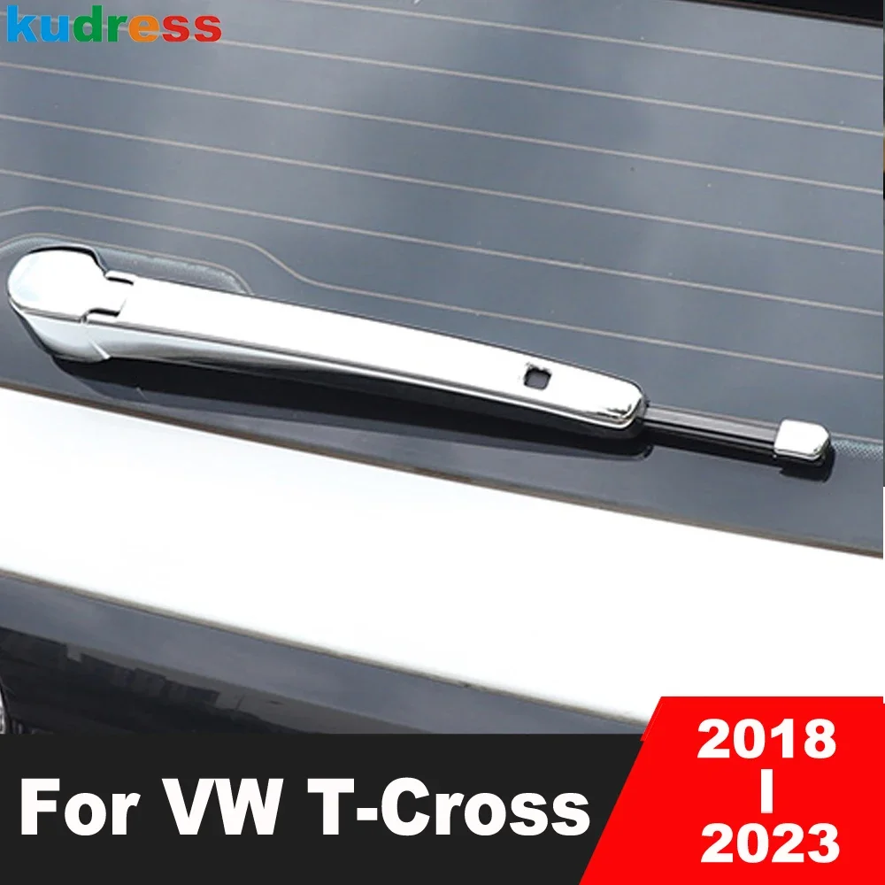 Accessories For Volkswagen VW T-cross Tcross 2018-2022 2023 Chrome Car Rear Window Wiper Cover Trim Windshield Arm Blade Frame