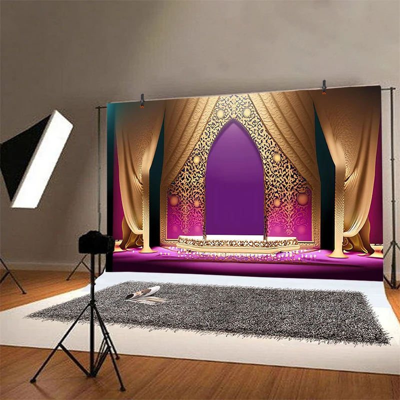 Aladdin Party Background Curtain Arabian Muslim Mosque Decor Oriental Islam Decoration Banner Palace Photo Backdrop Photography