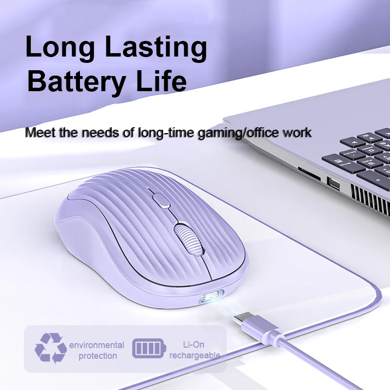 Мышь Компьютерная Бесшумная оптическая, 2,4 ГГц, Bluetooth, Type-C, USB