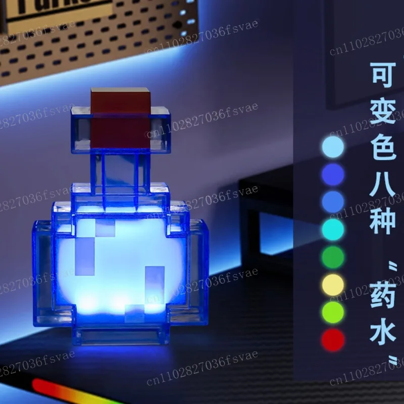 

Color Changing Pixel Ore Lamp Potion Bottle Torch LED Night Light For Kids Teens Party Table Decor Home Office Birthday Gift