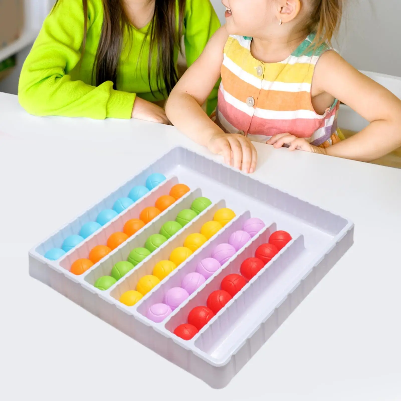 Juego de Pelota de clasificación de colores, juego de mesa, rompecabezas portátil, bolas, juego sensorial para