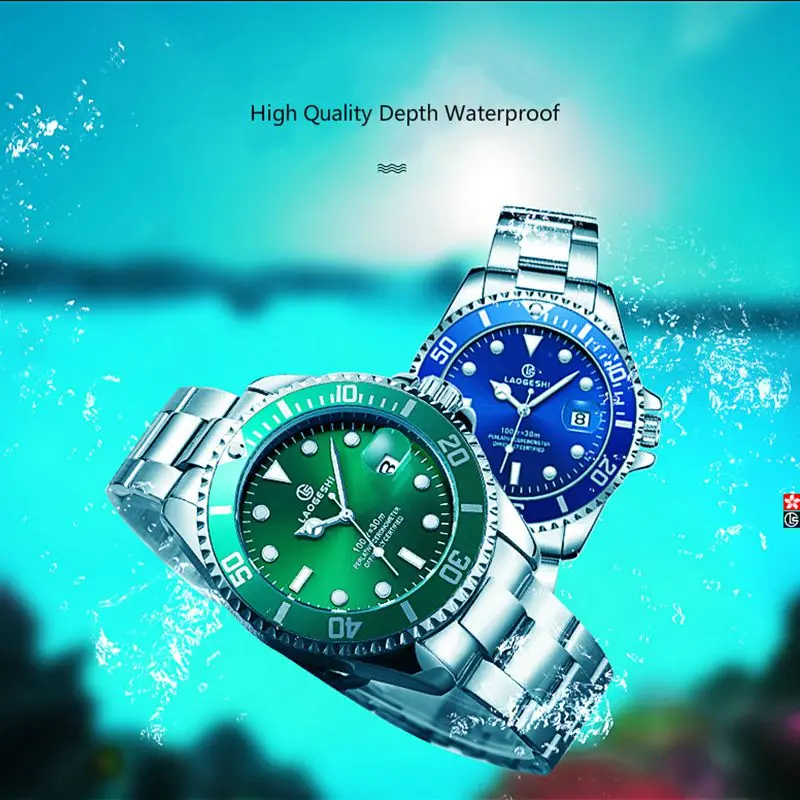 Watch Men Automatic Mechanical Watches Clock Fashion Sport Diving Watch 100ATM Waterproof Luminous Watches Mens Green Dial Clock