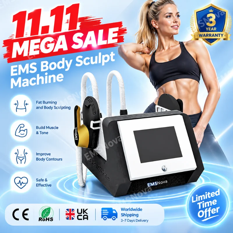 11.11 Big Sale EMsova CE 7000W 2026 ABS Fitness RF Professional Body Shaper 15 Modes Muscle Stimulator EMS Machine for Fitness