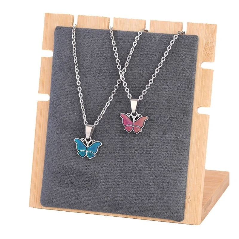 Fast Reach for Butterfly Color Change with Temperature Necklace for Butterfly Emotion Feeling Mood Pendant