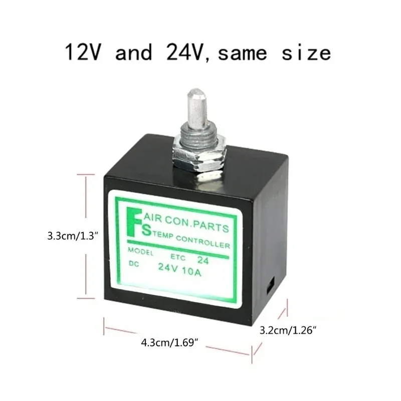 

Thermostat Temperature Rotary Switch with Sensor DC12V / 24V Electronic Temperature Control for Auto A/C Air Conditioner