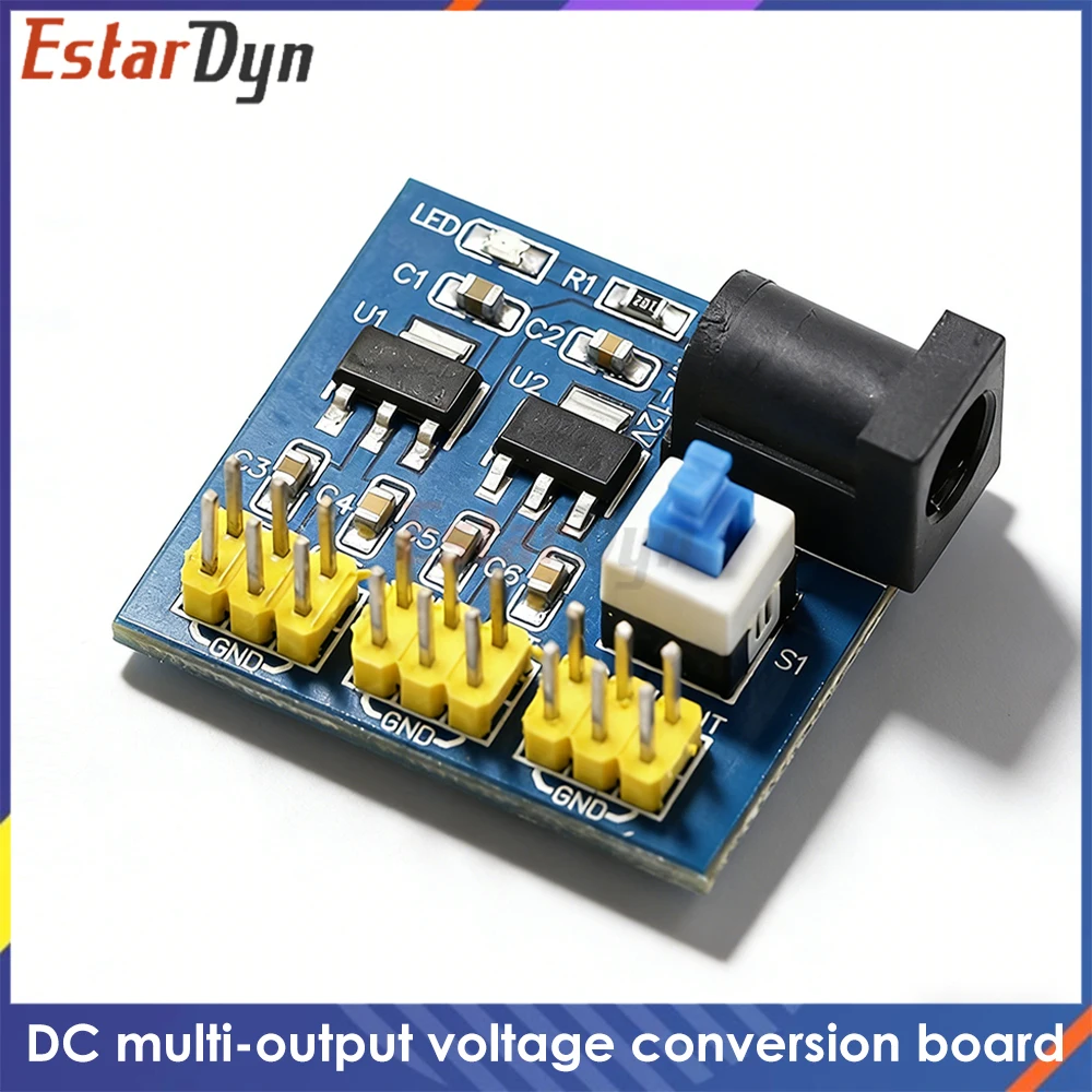 12V to 3.3V/5V Dual Output Buck Converter Step-Down Power Supply Module, 95% High Efficiency