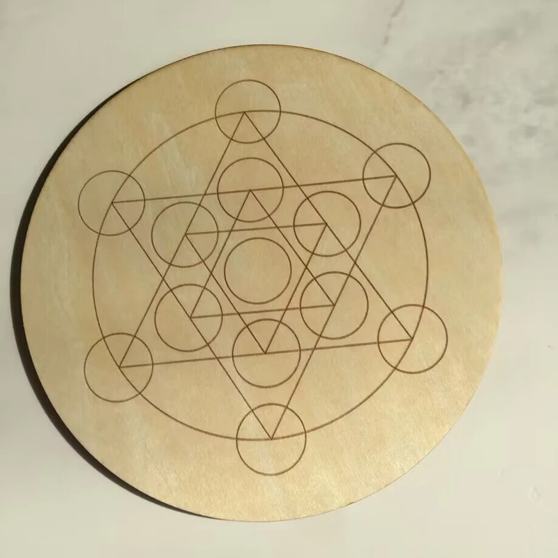 10pcs Wooden Crystal Grid Plate Metaphysical and Spiritual Use Sacred Geometry Crystal Grid Board