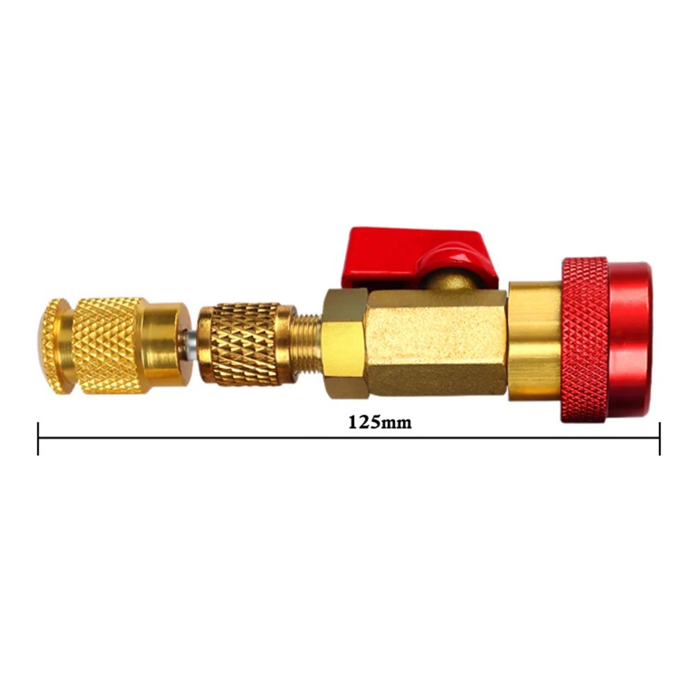 AC Valve Core Removal Tool Kit for R134A and For R1234YF Systems with 16mm Red and 13mm Blue Pressure Couplers